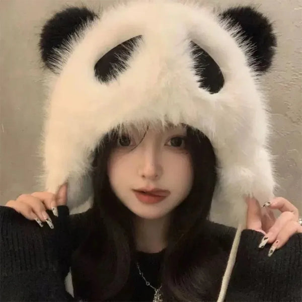 Winter Fleece Panda Hat