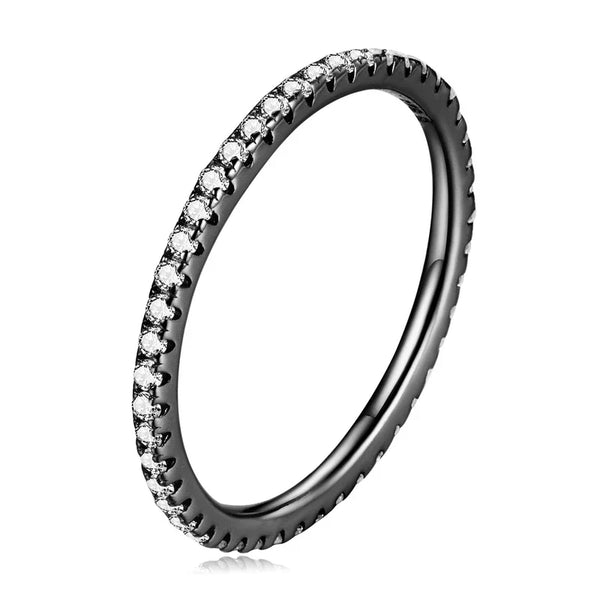 IceLink Twist Sapphire Eternity Band  Black 5  - VILIVAUN