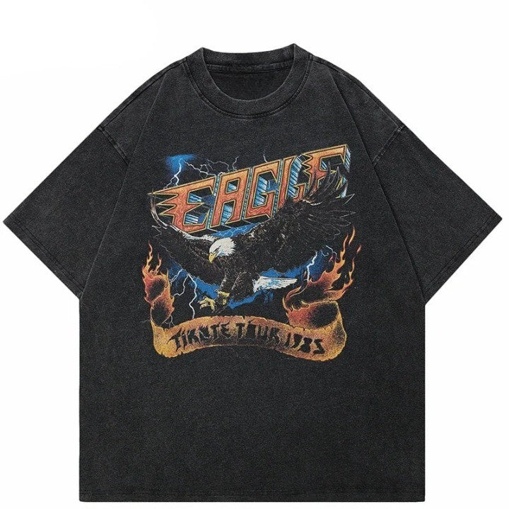Eagle Lightning Strike T-Shirt     - VILIVAUN