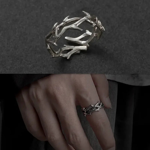 Layered Rose Thorn Stainless Steel Ring