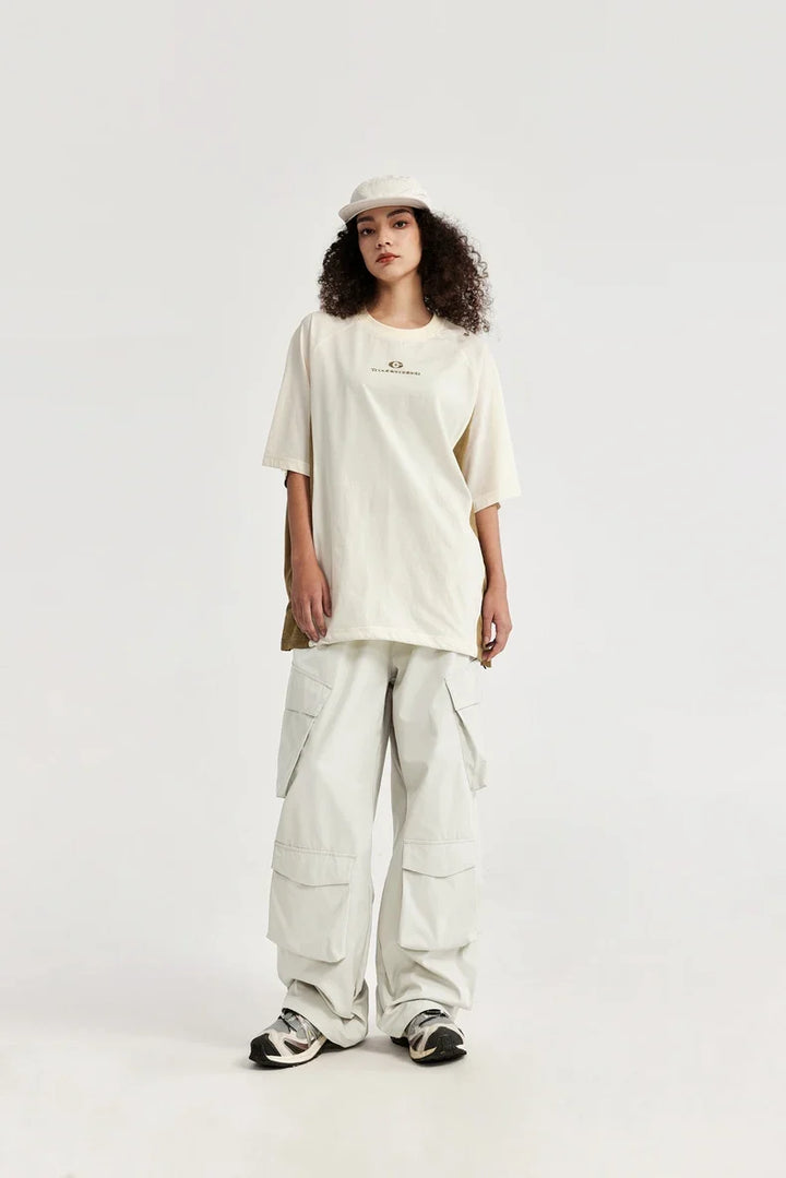 Casual 3D Wide-leg Cargo Pants     - VILIVAUN