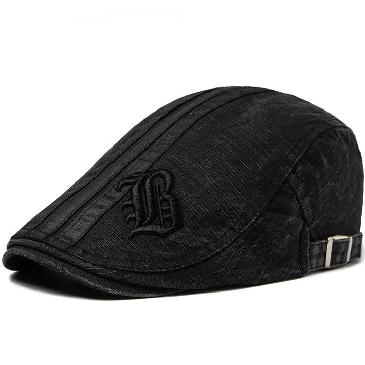 Retro Stitch Embroidered Beret  Black   - VILIVAUN