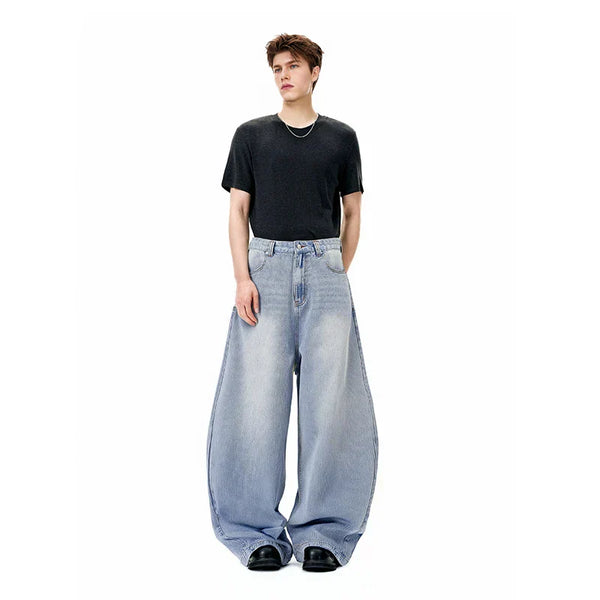 Bamboo Knit Curved Baggy Jeans