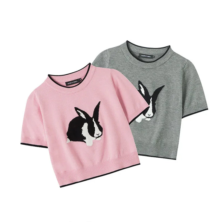 Women's Bunny Bliss Cropped T-shirt     - VILIVAUN