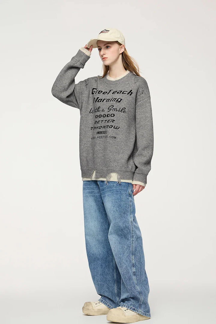 Double Layer Crewneck Sweater - VILIVAUN