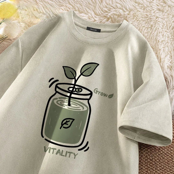 Minimalist Suede Summer T-Shirt