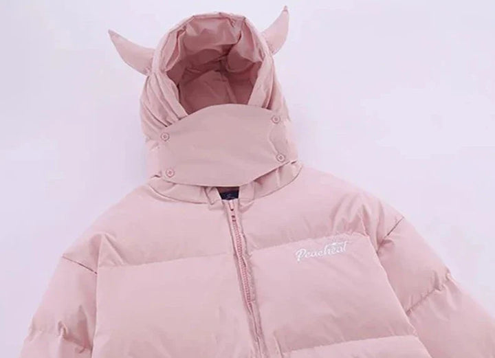 Devil's Horn Hooded Puffer Jacket     - VILIVAUN