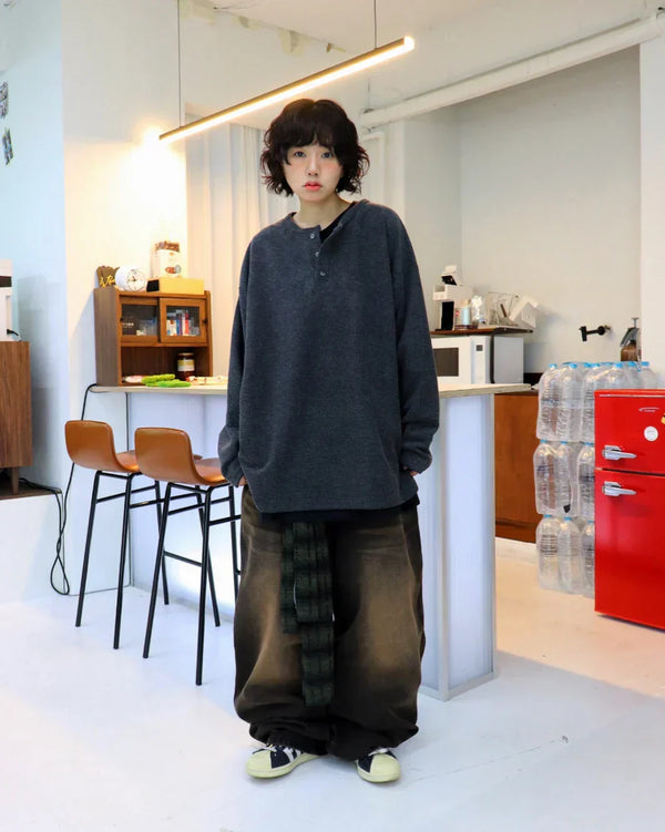 Retro Black Punk Baggy Low Waisted Jeans