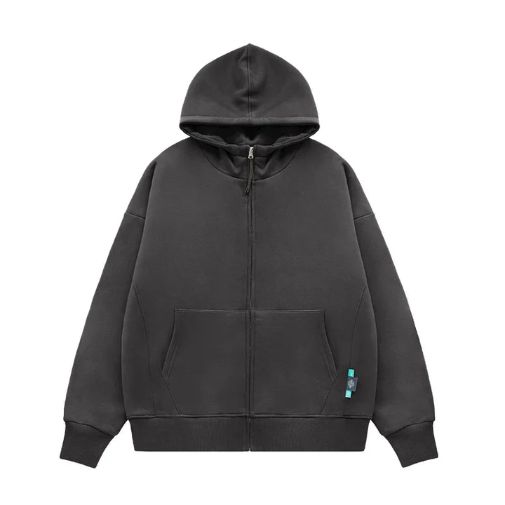 Heavy Weight Fleece Zipper Hoodie  Dark grey XL  - VILIVAUN
