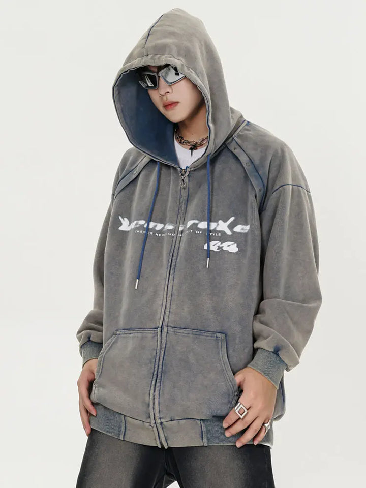 Y2k Vintage Washed Acid Hoodie - VILIVAUN