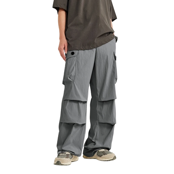 Trendy Loose Fit Cargo Pants  Dark gray S  - VILIVAUN