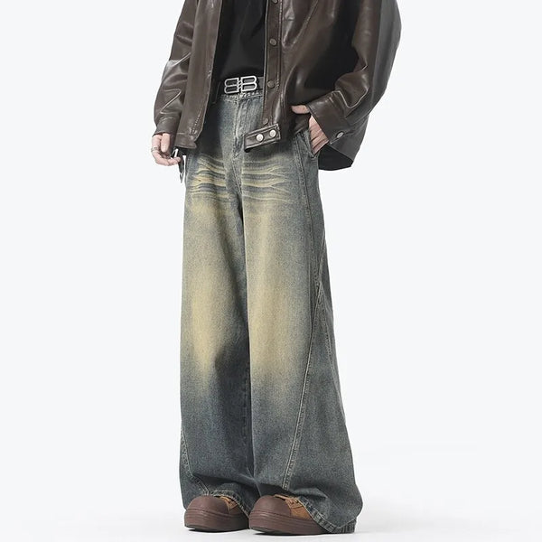 American Vintage Style Loose Wide Jeans