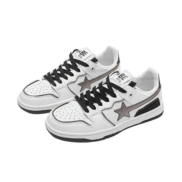 Y2K Retro Star Skateboard Shoes  White 36  - VILIVAUN