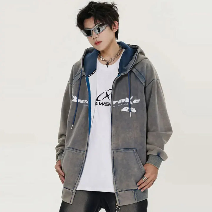 Y2k Vintage Washed Acid Hoodie - VILIVAUN