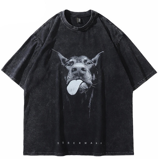 Washed Doberman Dog T-shirt