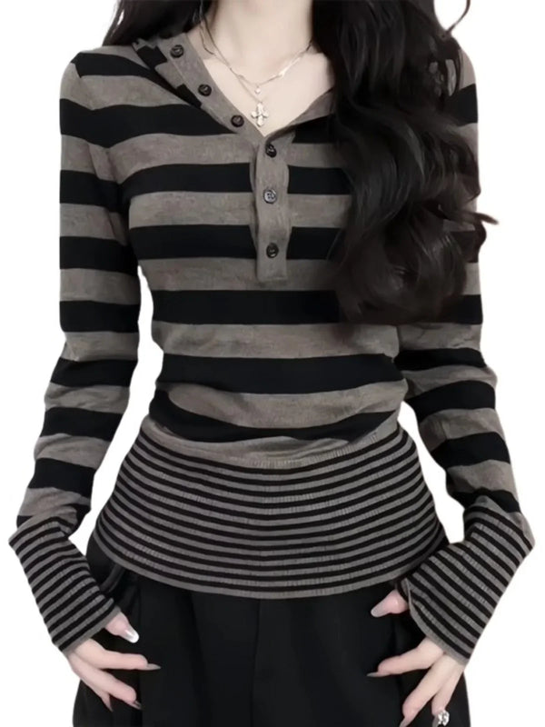 Striped Long Sleeve Hoodie
