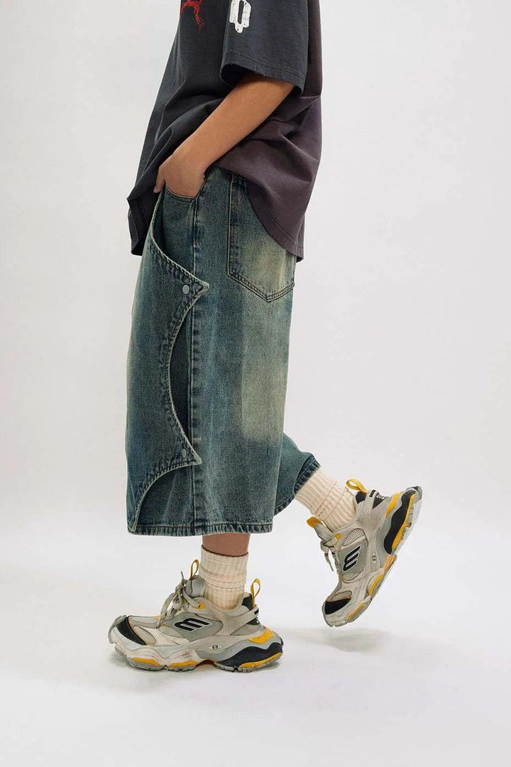 Vintage Men's Baggy Denim Jort     - VILIVAUN
