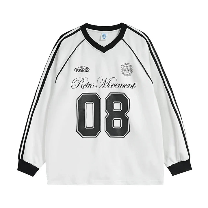 Football Jersey Loose Fit Sweater White M - VILIVAUN