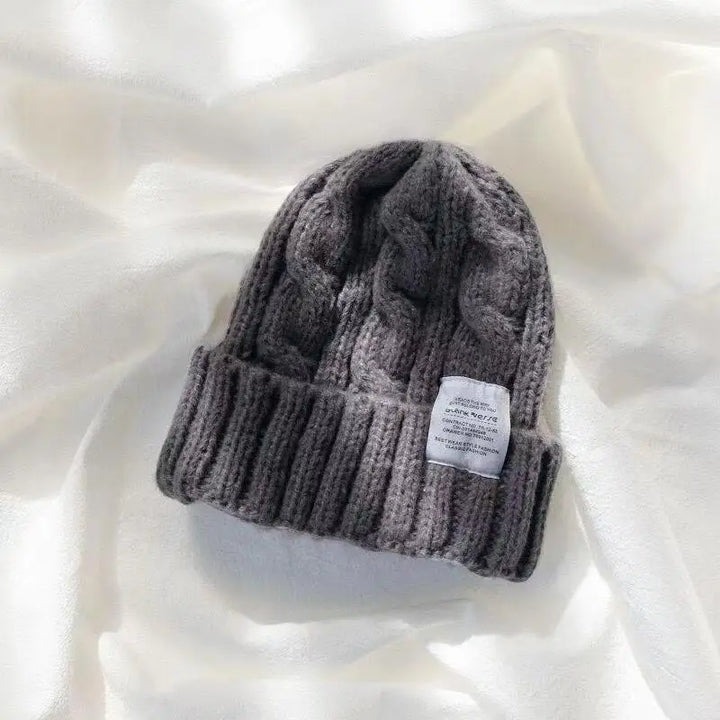 Winter Thick Fur Ball Knitted Beanie  Grey 1   - VILIVAUN