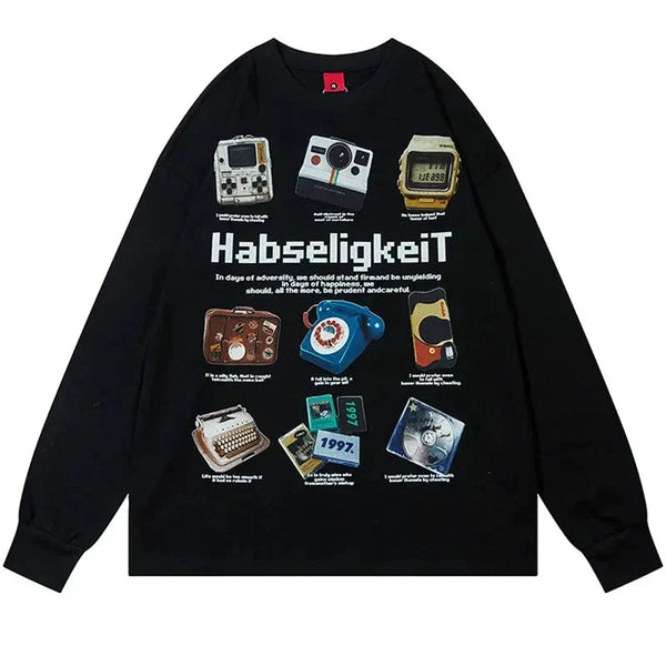 Y2k Gadgets Spree Sweater Black Oversize S - VILIVAUN