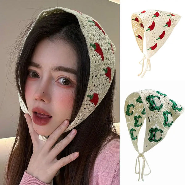 French Style Triangular Knitted Bandana