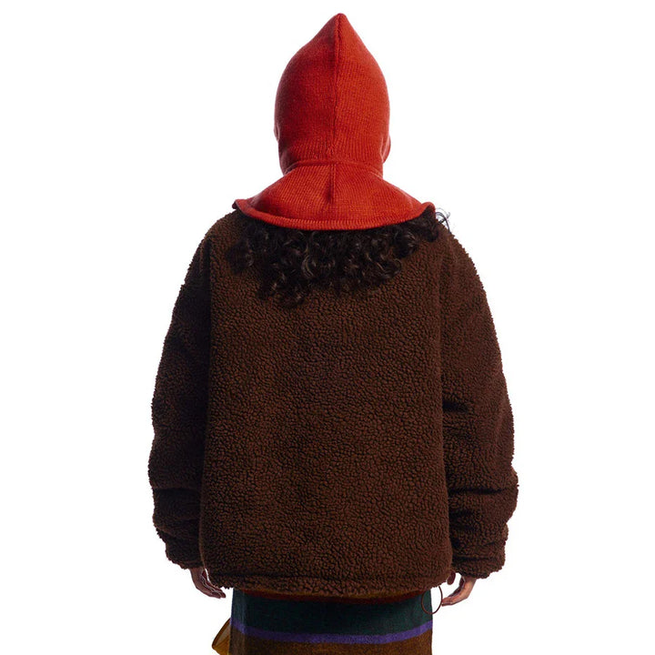 Embroidered Fleece Button-Up Jacket     - VILIVAUN