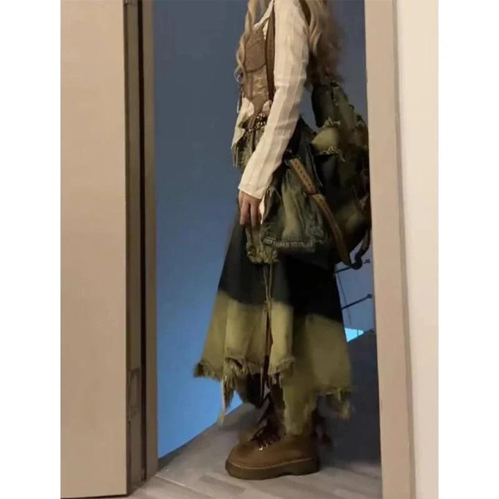 Y2k Vintage Denim Women's Skirts     - VILIVAUN