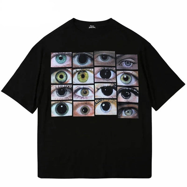 Graphic Eyes World Cotton Casual T-Shirt
