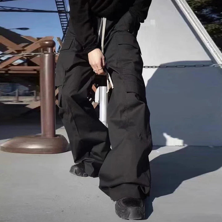Unisex Wide-Leg Oversized Cargo Pants bottom    - VILIVAUN