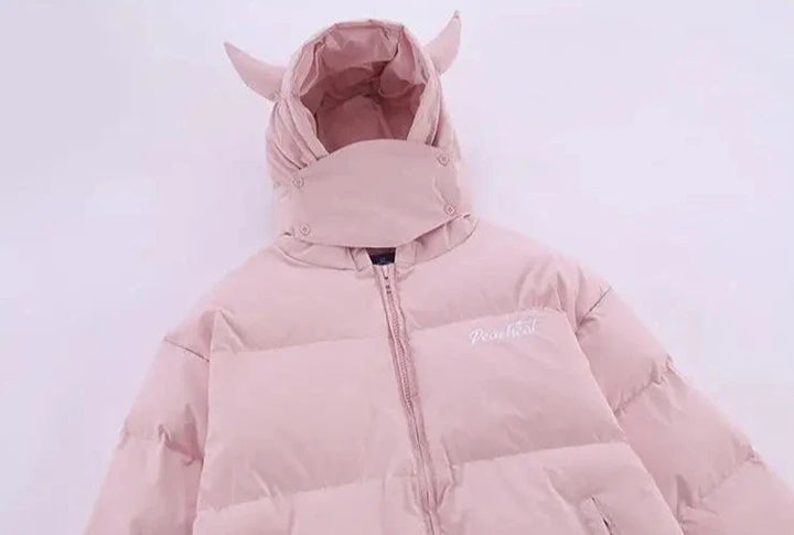 Devil's Horn Hooded Puffer Jacket     - VILIVAUN