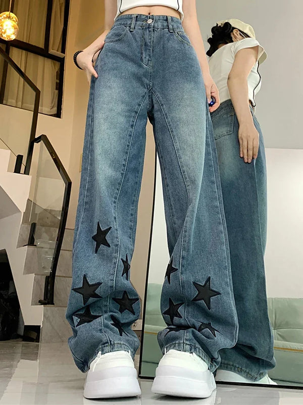 High Waist Wide Leg Retro Jeans