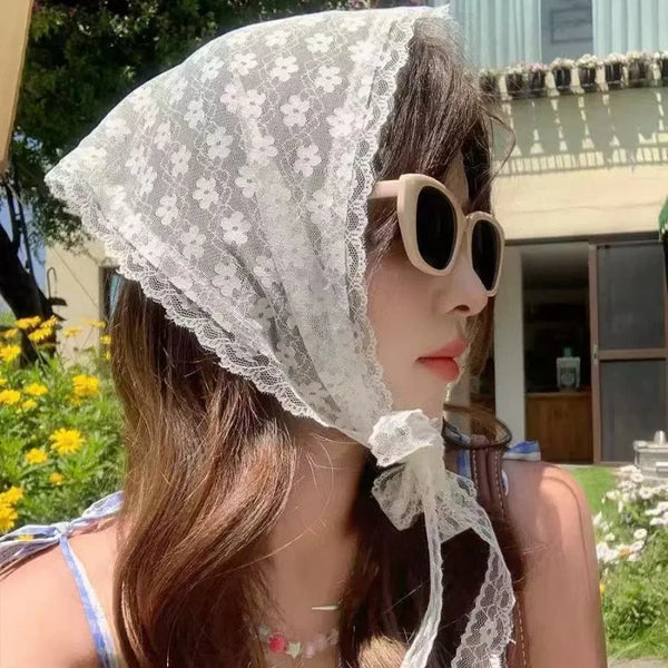 Triangular Lace Coquette Style Bandana