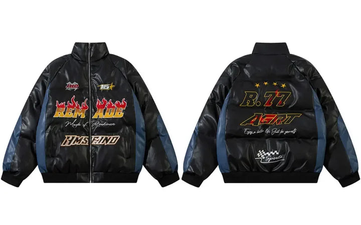 Y2k Flammy Ride Jacket Black M - VILIVAUN