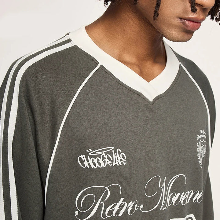 Football Jersey Loose Fit Sweater - VILIVAUN