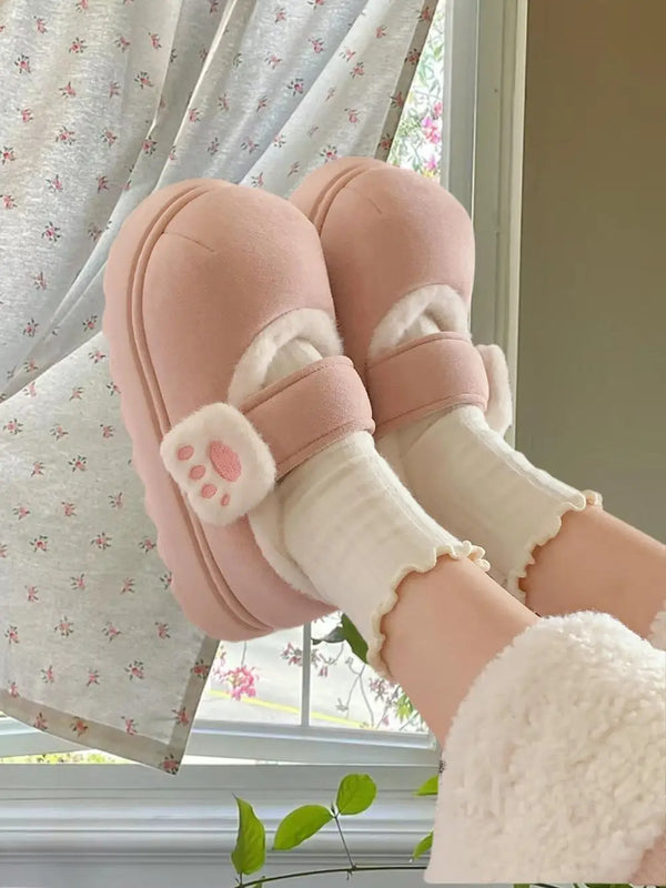 Soft Girl Kitten Platform Solid Shoes