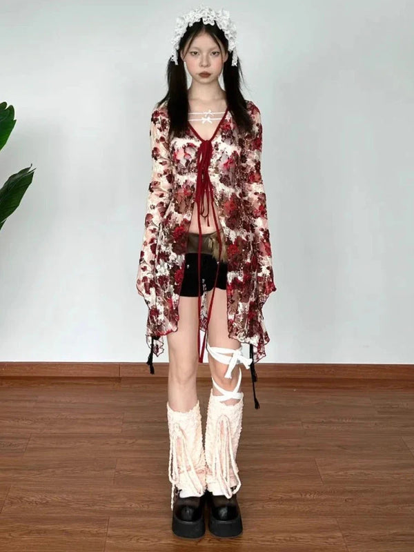 Long Jacquard Flare Shirt