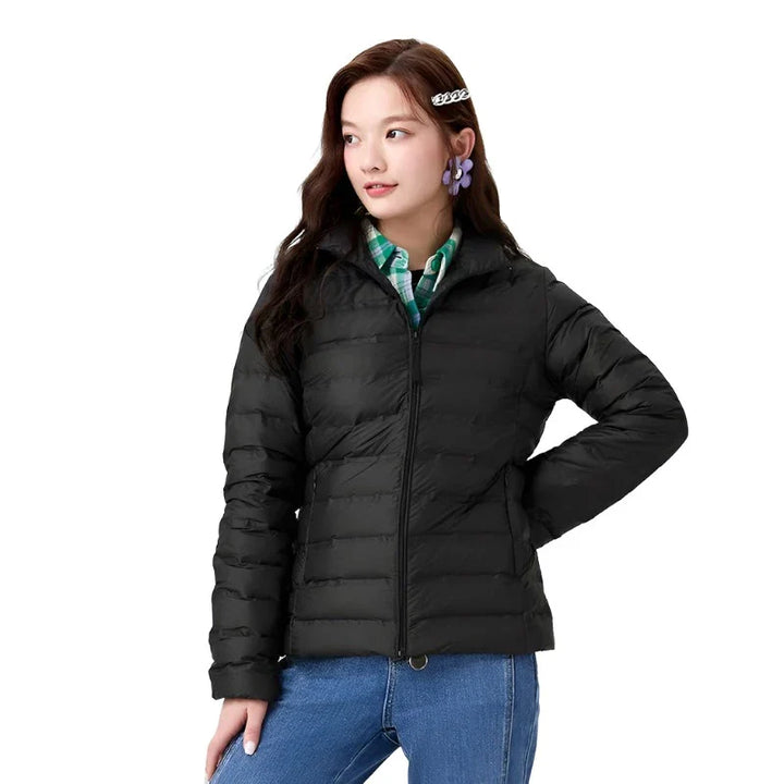 Puffer Versatile Solid Color Stand Collar Jacket  black XS  - VILIVAUN