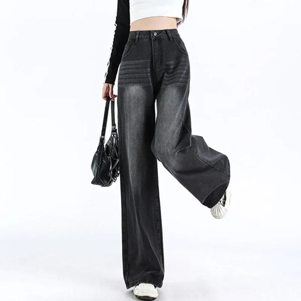 Vintage High Waist Thicken Wide Jeans
