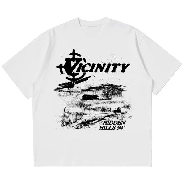 Y2k Vintage Letter Grunge Oversized T-Shirt  White S  - VILIVAUN