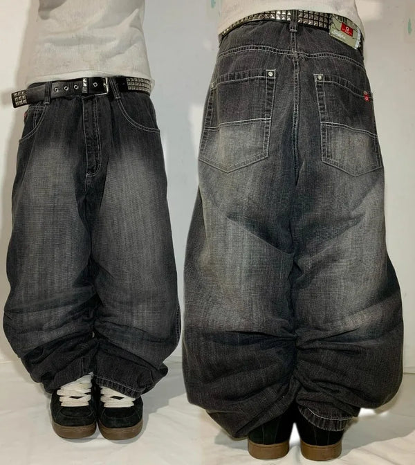 Vintage Black High Waist Super Baggy Jeans