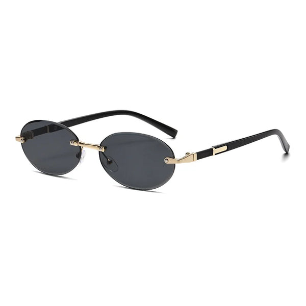 Luxury Oval Frame Metal Sunglasses