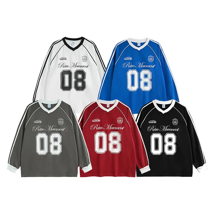 Football Jersey Loose Fit Sweater - VILIVAUN