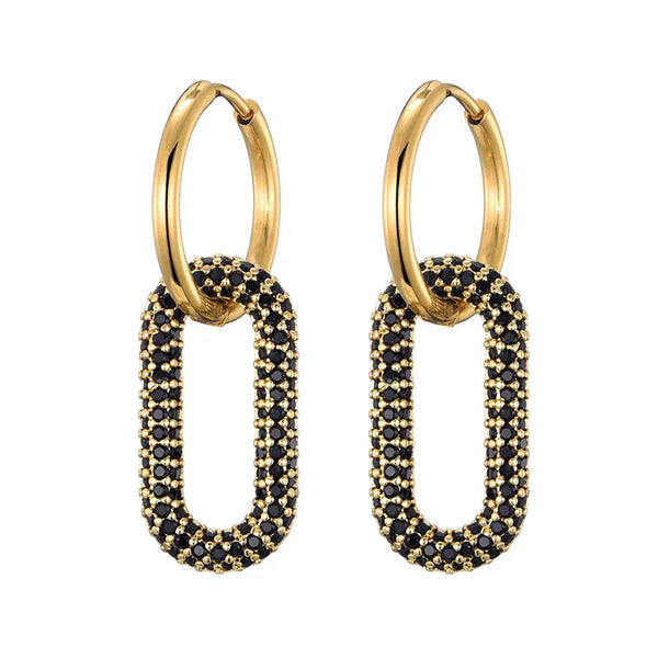 Steel Ear Buckle Oval Earrings