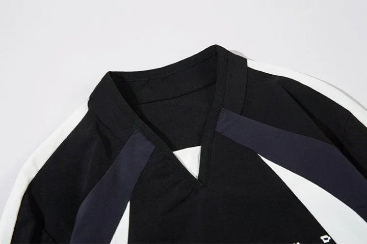 Y2K Color Block Patchwork Sweatshirt     - VILIVAUN