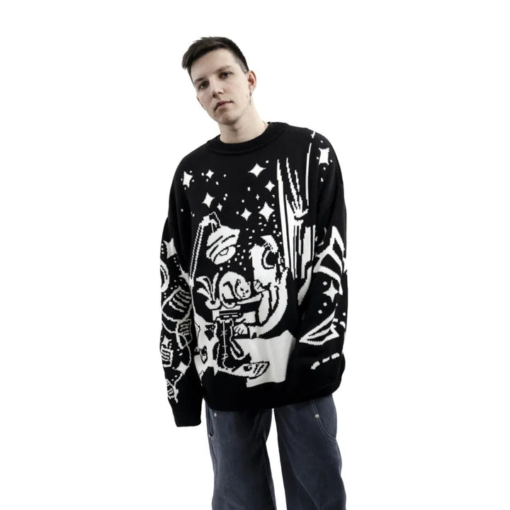 Lo-Fi Vintage Anime Sweater     - VILIVAUN