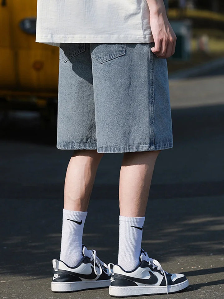 Y2K Vintage Blue Denim Oversized Jort     - VILIVAUN