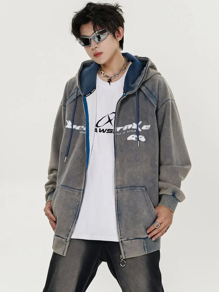 Y2k Vintage Washed Acid Hoodie - VILIVAUN