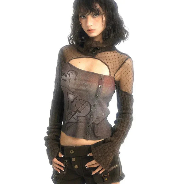 Grunge Off-chest Top