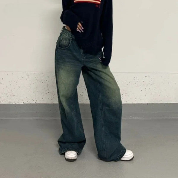 Y2K Retro Women's Wide Leg Jeans  S   - VILIVAUN