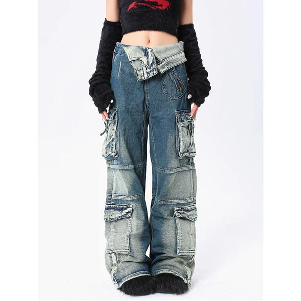 High Waist Cargo Jeans
